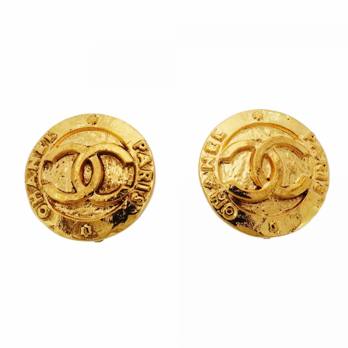 【6jdb0247-k】シャネル イヤリング ヴィンテージ ココマーク シャネルロゴ GPメッキ ゴールド【中古】レディース