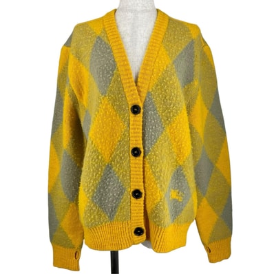未使用品 バーバリー カーディガン イエロー レディース M 8077684