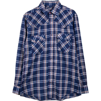 古着 70~80年代 リーバイス Levi's TAPERED チェック柄 長袖 ウエスタンシャツ USA製 メンズM相当/eaa663071