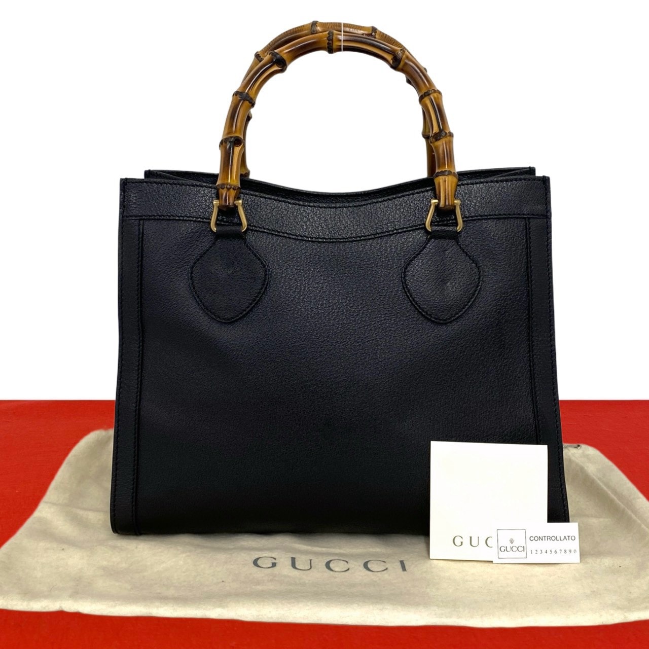 GUCCI グッチ バンブー レザー ハンドバッグ ブラック
806-8