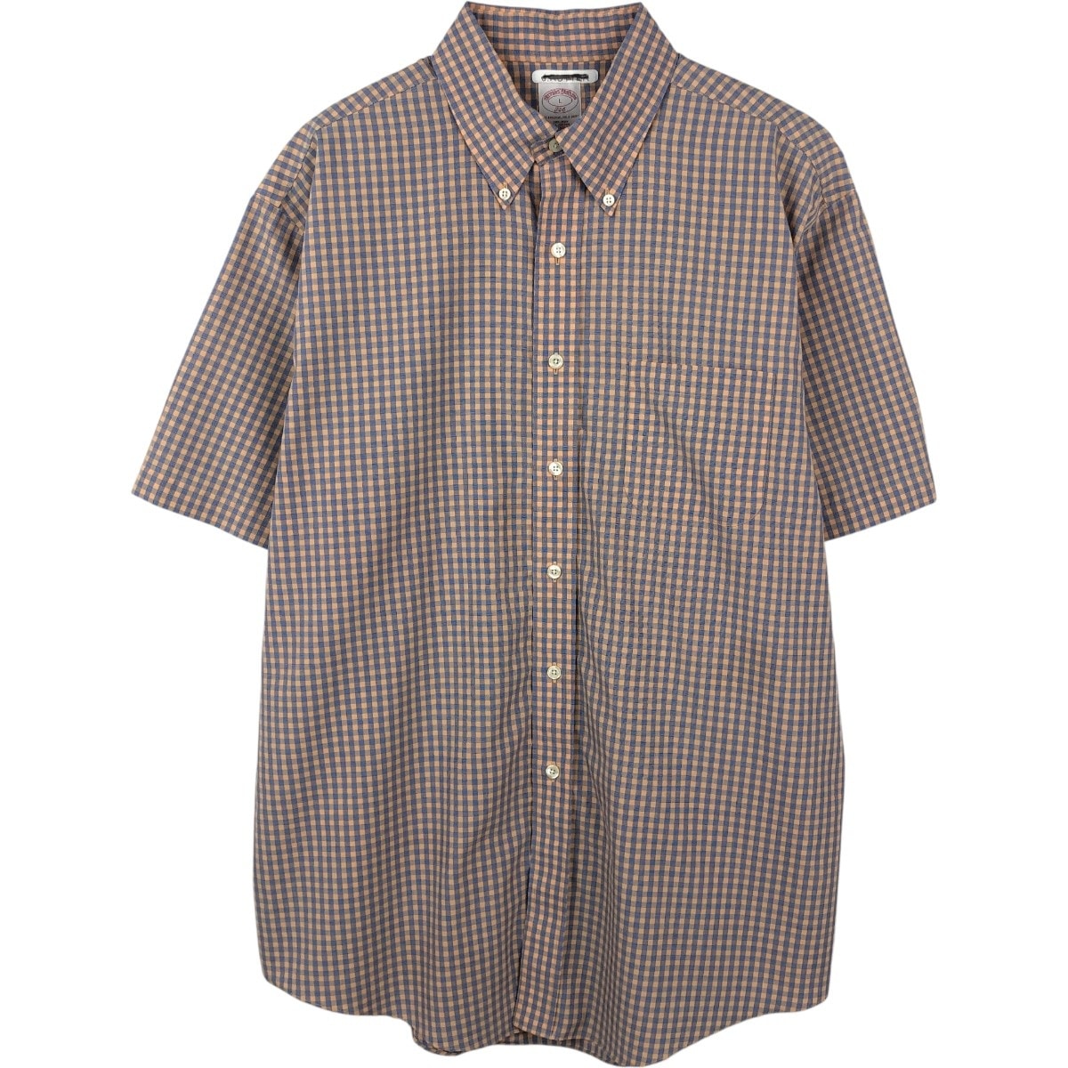 古着 ブルックスブラザーズ Brooks Brothers 346 半袖 ボタンダウン チェックシャツ メンズL相当/eaa665271