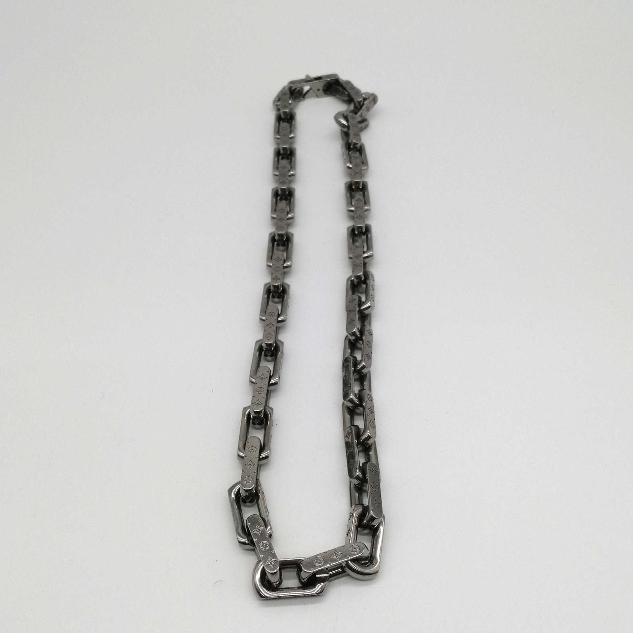 Louis Vuitton Monogram Chain Necklace "Silver"