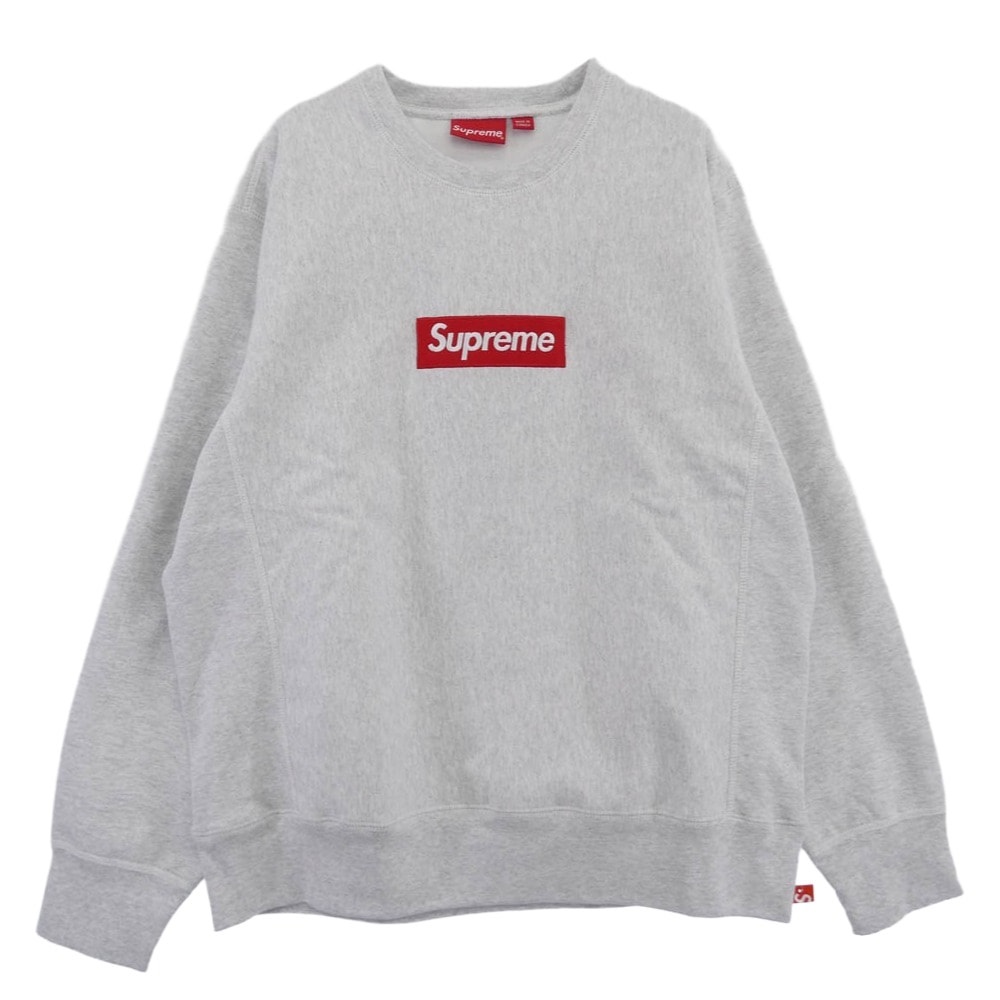 Supreme シュプリーム スウェット 18AW Box Logo Crewneck ボックスロゴ クルーネック スウェット トレーナー ライトグレー系 L【美品】【中古】