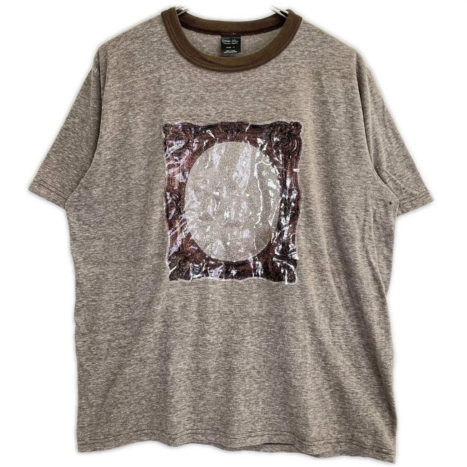 ナンバーナイン 03SS カート期 黒タグ ブラウン コットン ミラーTシャツ 4