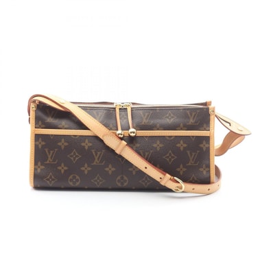 ルイ・ヴィトン LOUIS VUITTON ポパンクール ロン ショルダーバッグ バッグ PVCコーティングキャンバス レザー モノグラム レディース ブラウン系 M40008 【中古】
