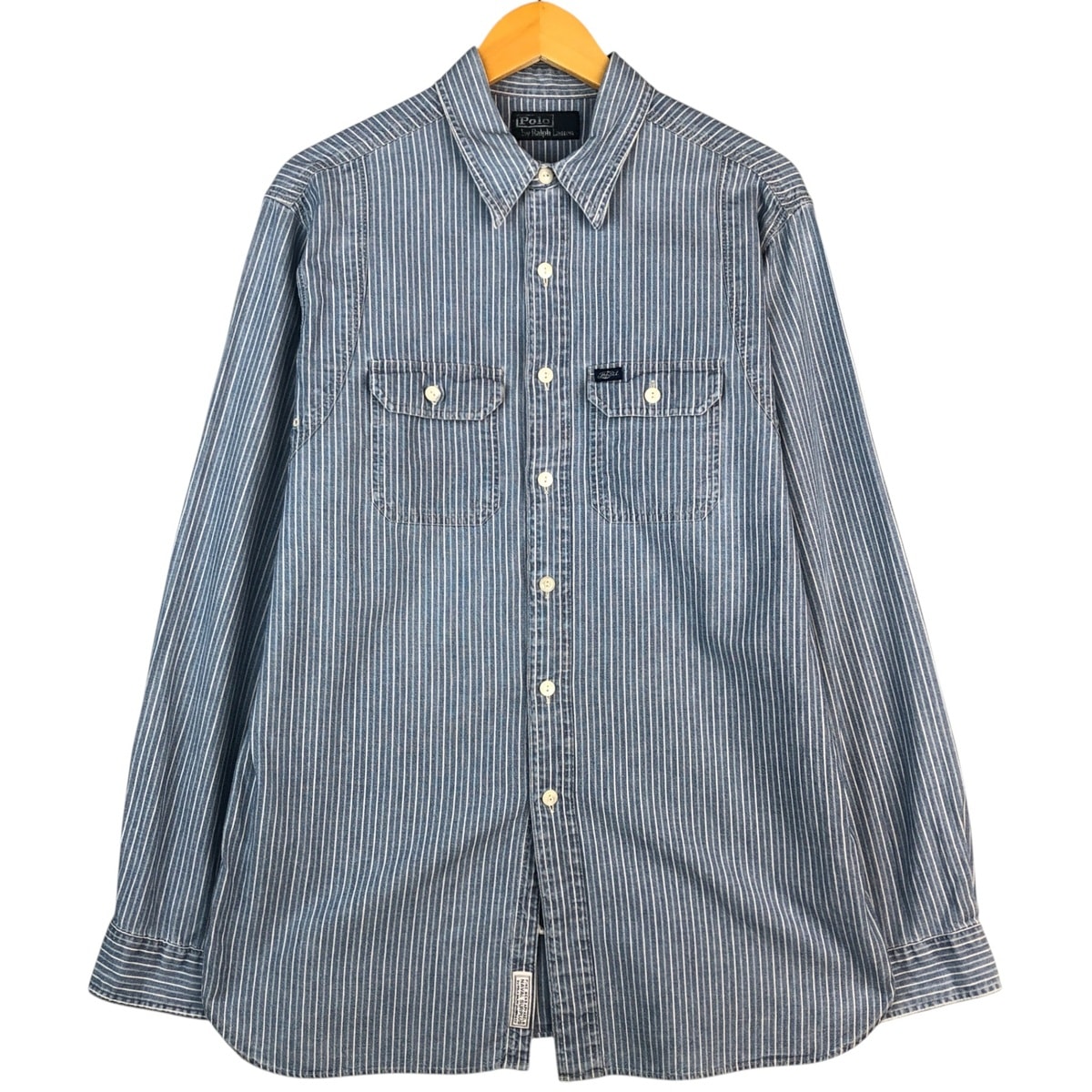 古着 ラルフローレン Ralph Lauren POLO by Ralph Lauren 長袖 ストライプシャツ メンズL相当/eaa588799