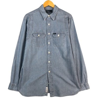 古着 ラルフローレン Ralph Lauren POLO by Ralph Lauren 長袖 ストライプシャツ メンズL相当/eaa588799