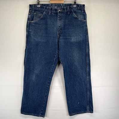 古着 ディッキーズ Dickies デニム パンツ ペインター 大きいサイズ ジップフライ ワンポイントロゴ 38× ブルー系 メンズ