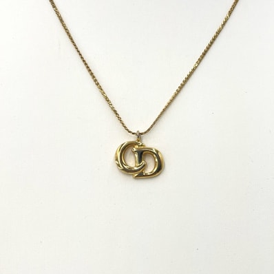 Christian Dior(クリスチャンディオール)CDロゴ ヴィンテージ ネックレス ペンダント ゴールドカラー レディース【中古】