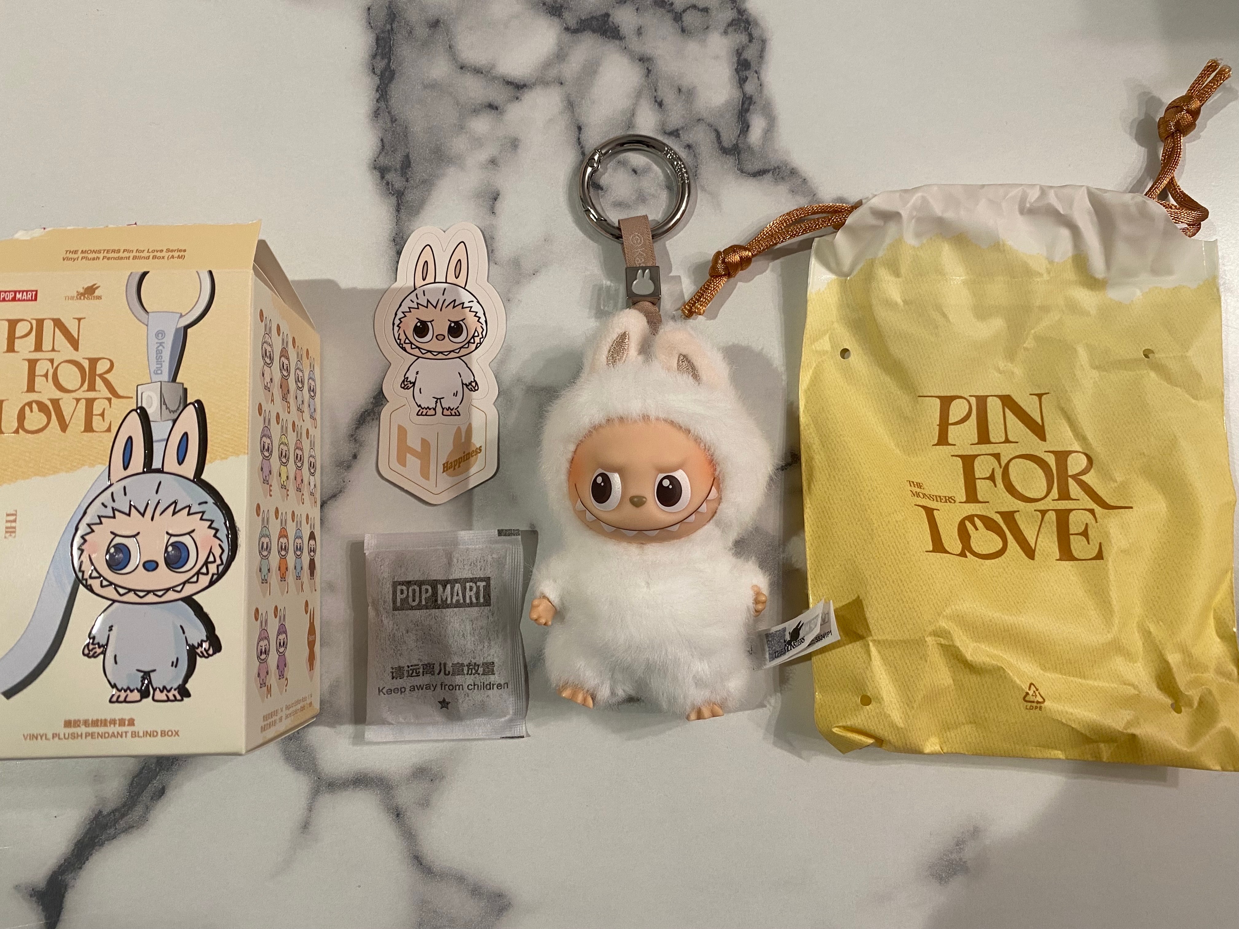 POP MART THE MONSTERS (LABUBU) Pin for Love Series-Vinyl Plush Pendant (A-M) H