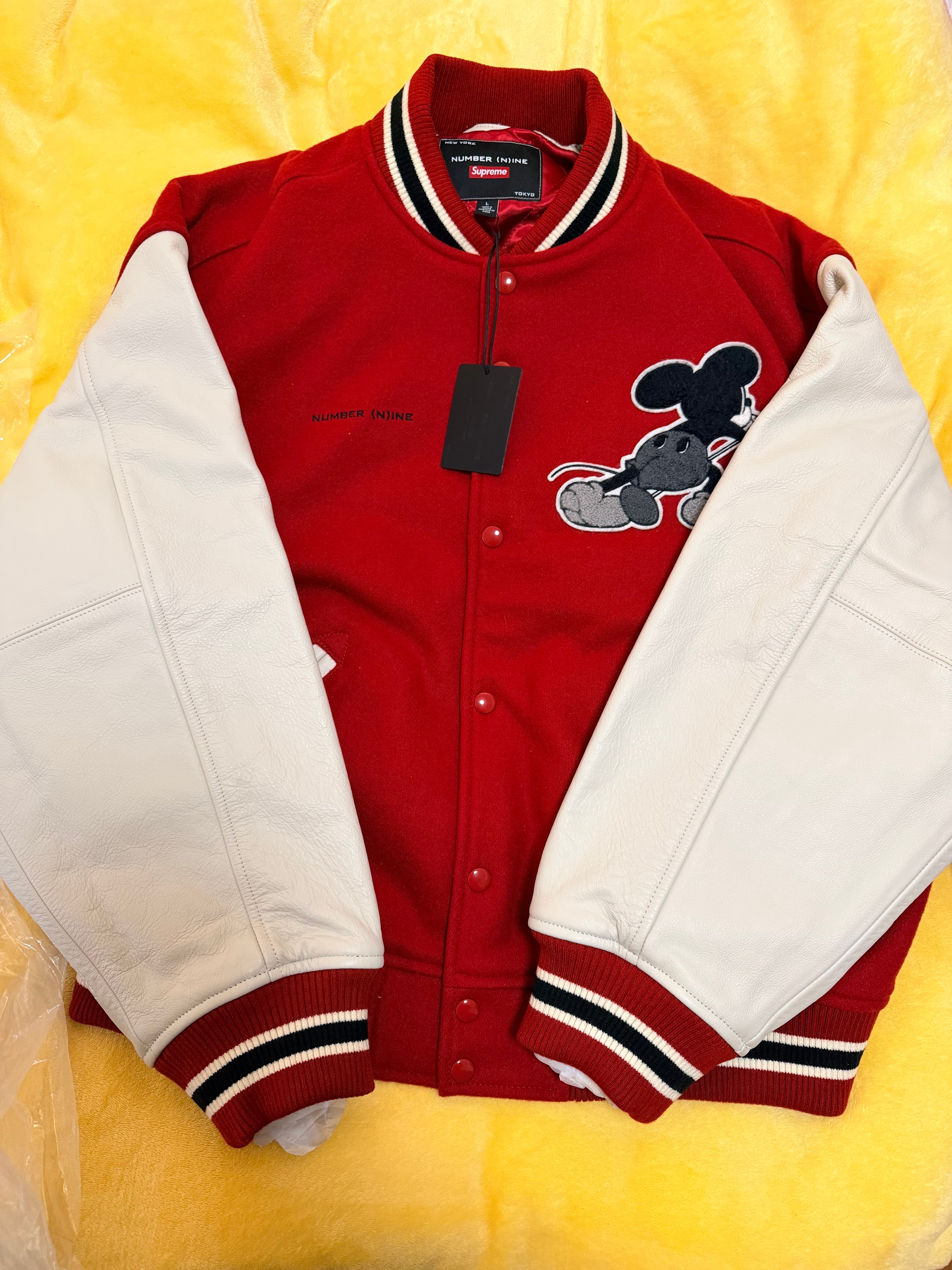 Supreme x Number (N)ine x Mickey Mouse Varsity Jacket 