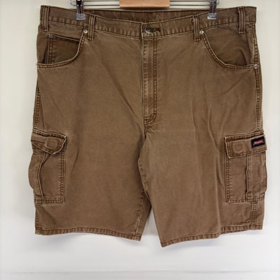 古着 ディッキーズ Dickies ダック パンツ ペインター ワークパンツ ショート ワンポイントロゴ ハーフ w42 ブラウン系 メンズ