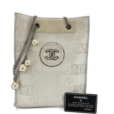 シャネル CHANEL 銀座店限定 パールココマーク ショルダーバッグ キャンバス【中古】