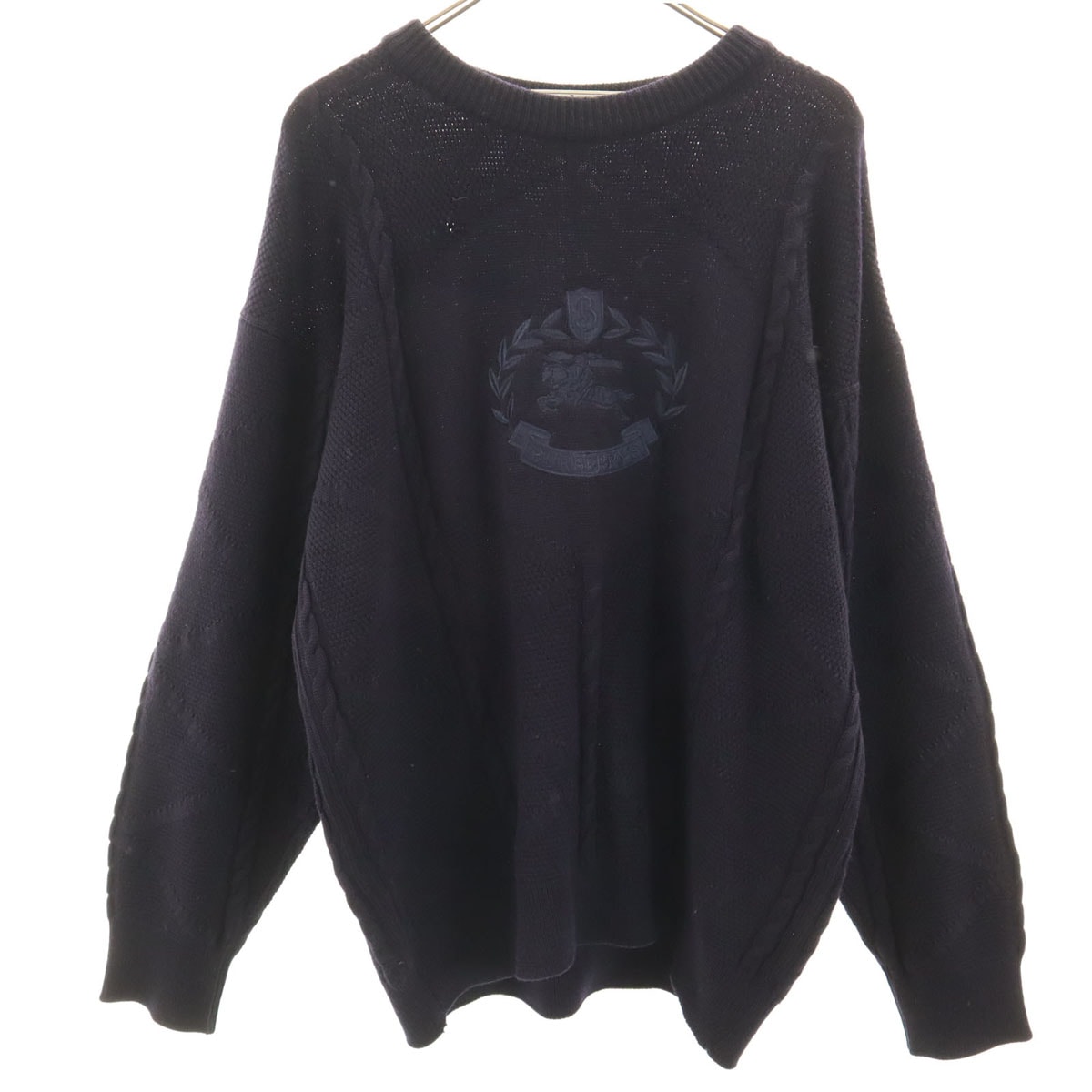 Burberrys バーバリーズ 90s オールド 長袖 ニット 42 ネイビー セーター