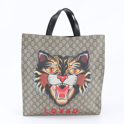 ■美品 グッチ GGスプリームアングリーキャット 450950
