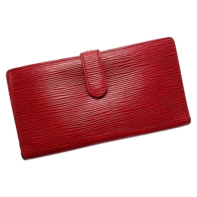 LOUIS VUITTON ルイヴィトン エピ コンチネンタルヴィエノワ M63257 レッド 2つ折り長財布 レディース ゴールド金具