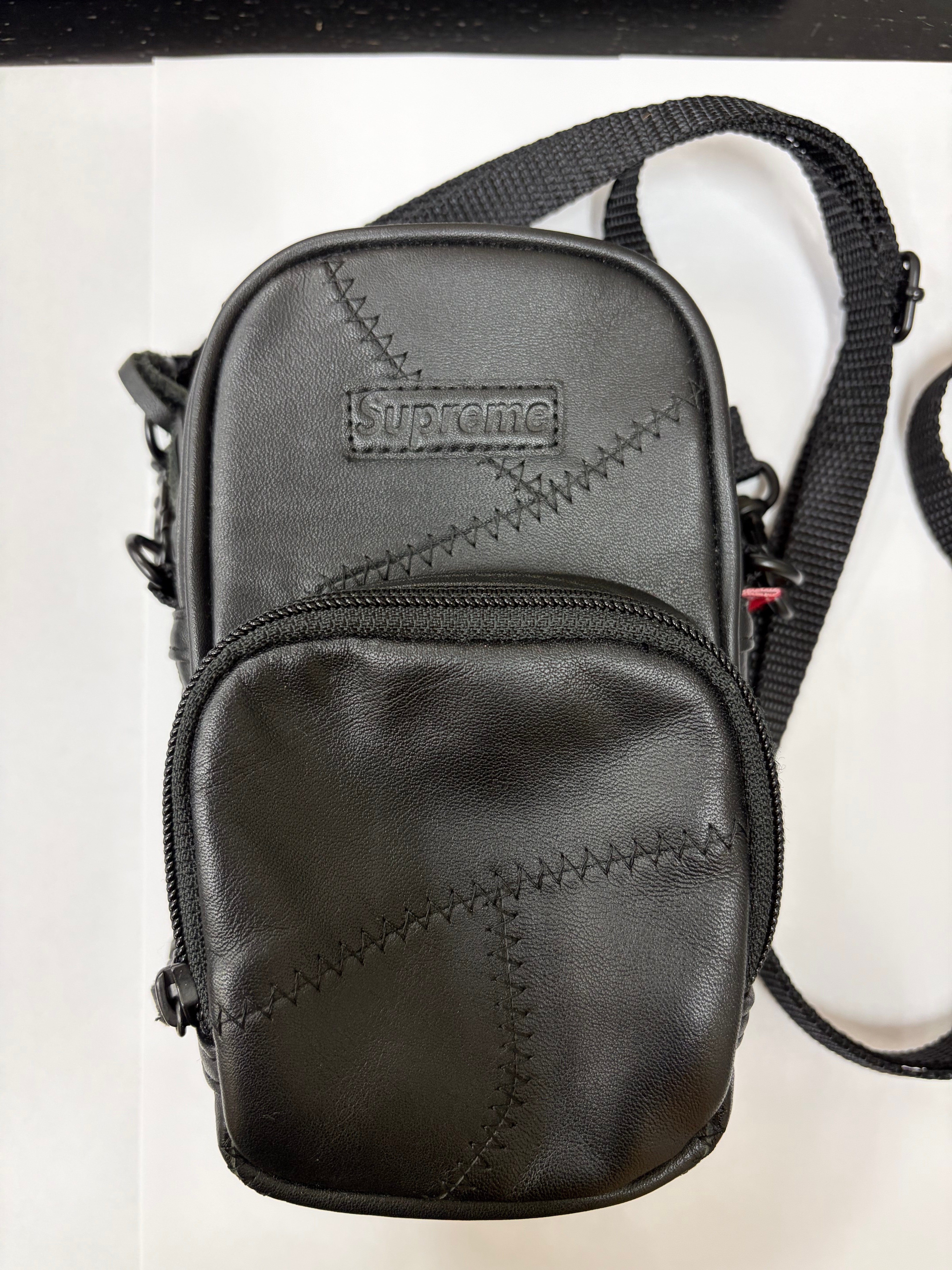 Supreme Patchwork Leather Small Shoulder Bag 4″ X 7″ 