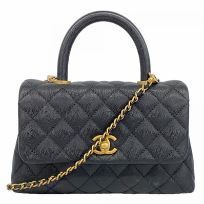 ★SALE【6da0367】シャネル ハンドバッグ マトラッセ チェーンショルダー ココハンドル キャビアスキン ブラック ゴールド金具 2wayバッグ【中古】レディース