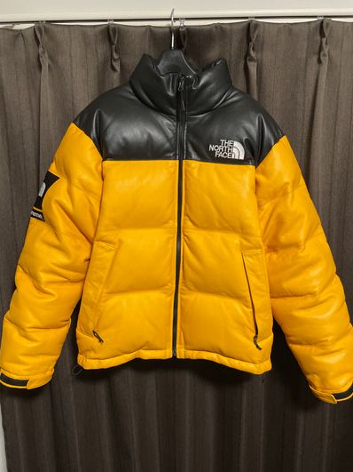 Supreme x The North Face Leather Nuptse Jacket "Yellow"