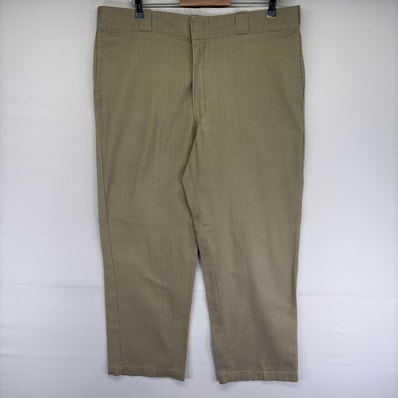 古着 ディッキーズ Dickies パンツ 874 ストレート ジッパーフライ ワークパンツ センタープレス w38 L30 ベージュ系 メンズ