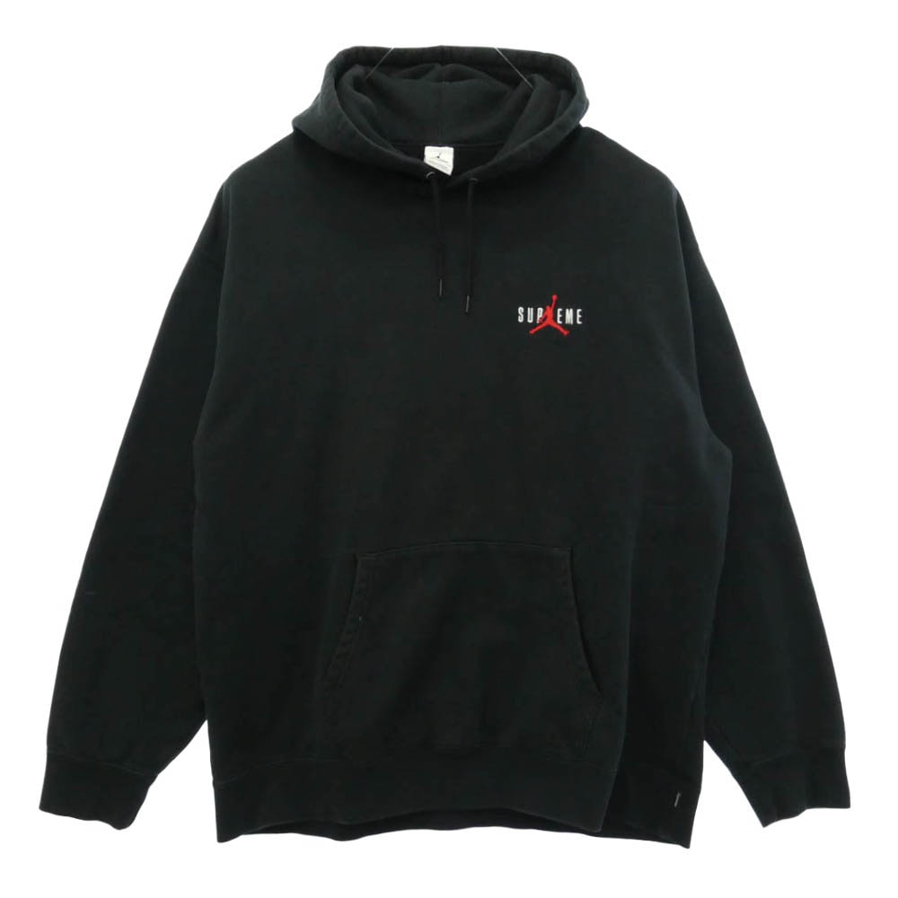 Supreme シュプリーム 24AW HF0836-010 ×NIKE Jordan Hooded Sweatshirt ナイキ ジョーダン フーディー スウェットシャツ プルオーバーパーカー ブラック系 2XL【中古】