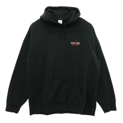 Supreme シュプリーム 24AW HF0836-010 ×NIKE Jordan Hooded Sweatshirt ナイキ ジョーダン フーディー スウェットシャツ プルオーバーパーカー ブラック系 2XL【中古】