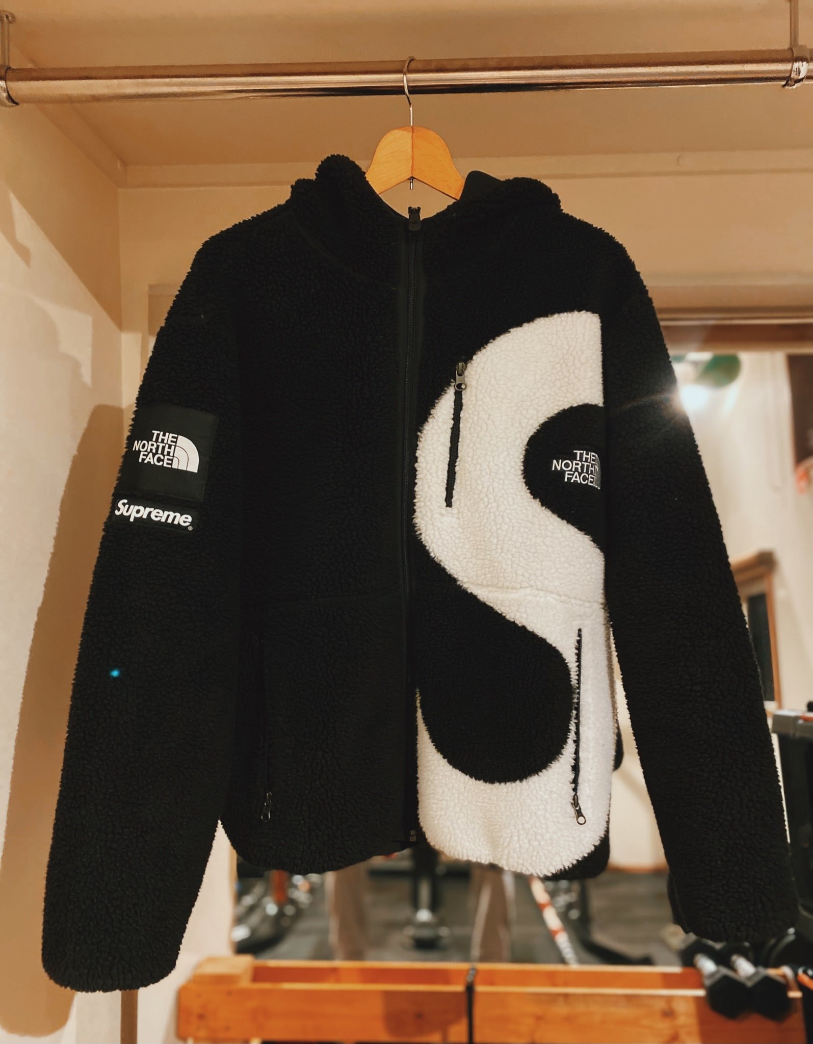 Supreme x The North Face S Logo Hooded Fleece Jacket "Black"