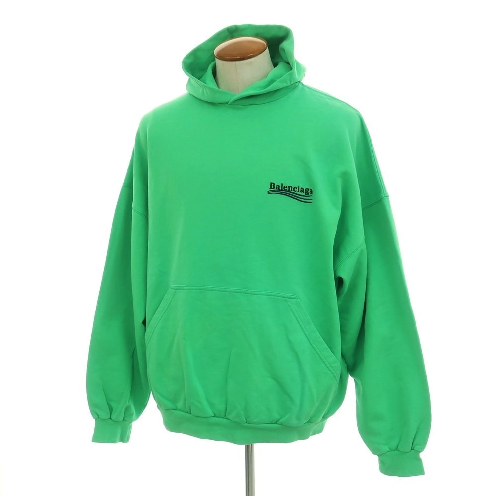 【中古】バレンシアガ BALENCIAGA コットン プルオーバー パーカー グリーン【サイズ2】【ユニセックス】