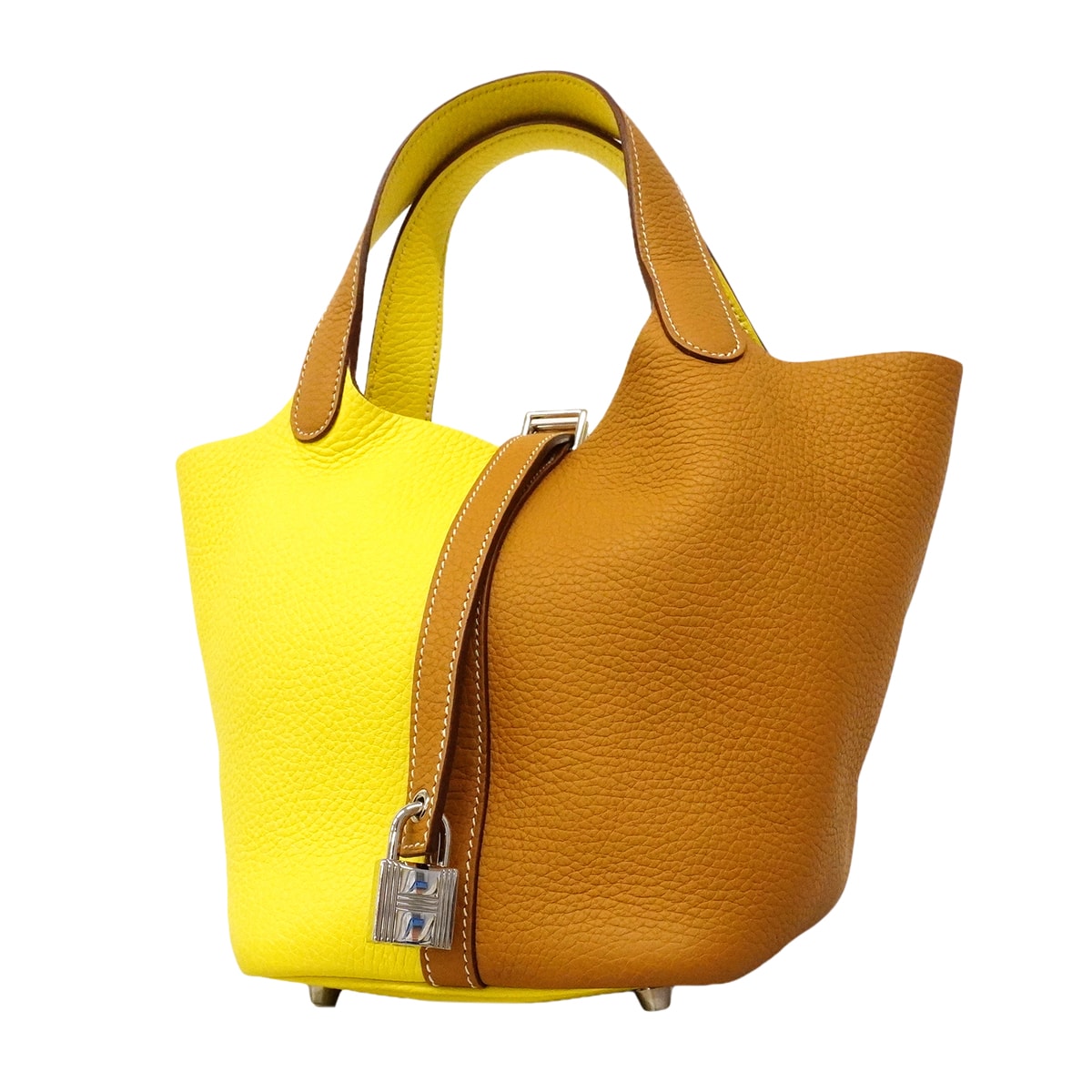 ★最終価格★SALE【6gc2409】エルメス ハンドバッグ ピコタンロックPMカザック トリヨンクレマンス セサミ ライム シルバー金具 Y刻印【中古】レディース