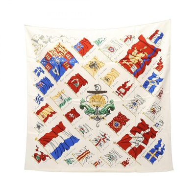 エルメス HERMES カレ90 PAVOIS スカーフ 衣料品 シルク シルク レディース アイボリー系 / マルチカラー 【中古】