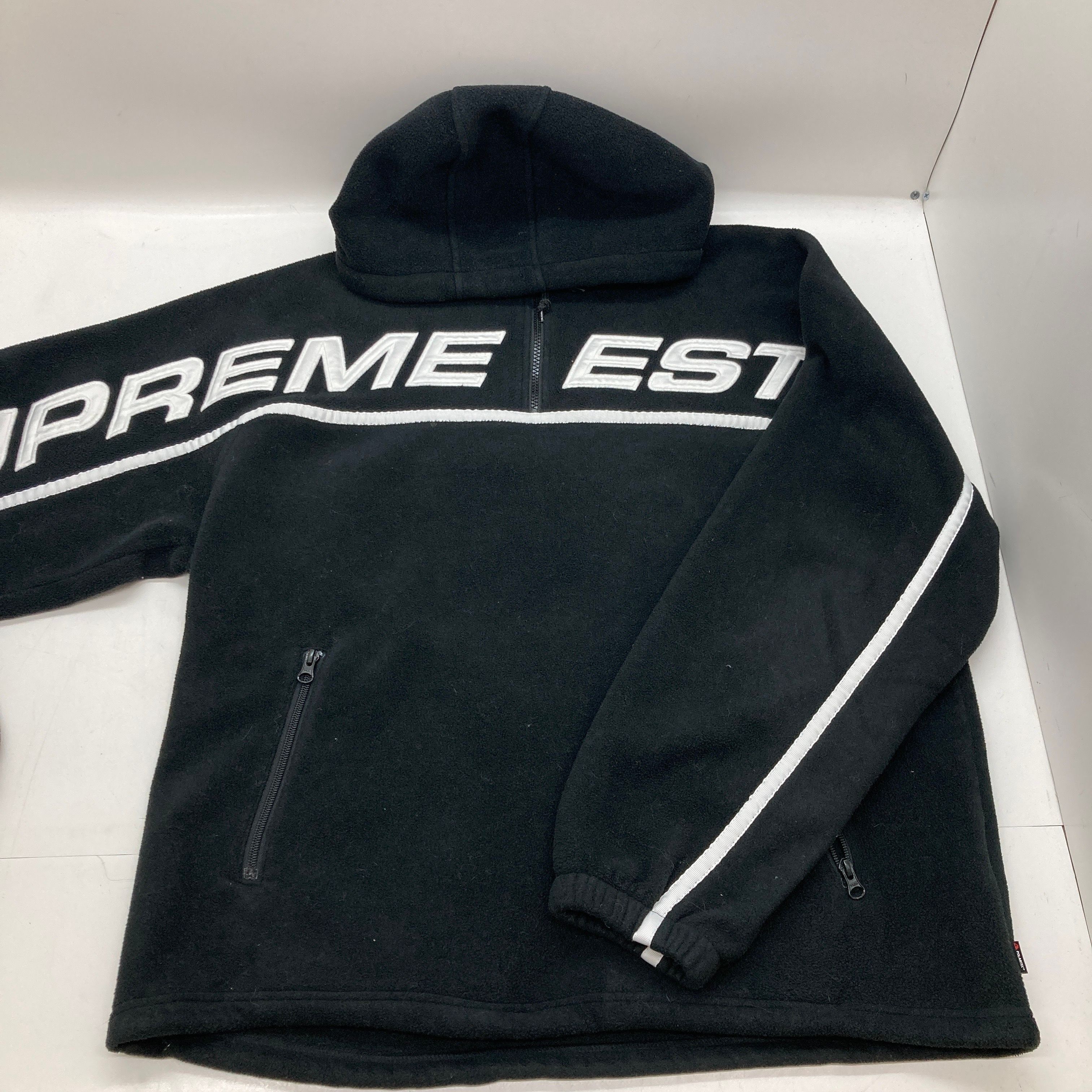 Supreme Polartec® Half Zip Hooded Sweatshirt "Black"