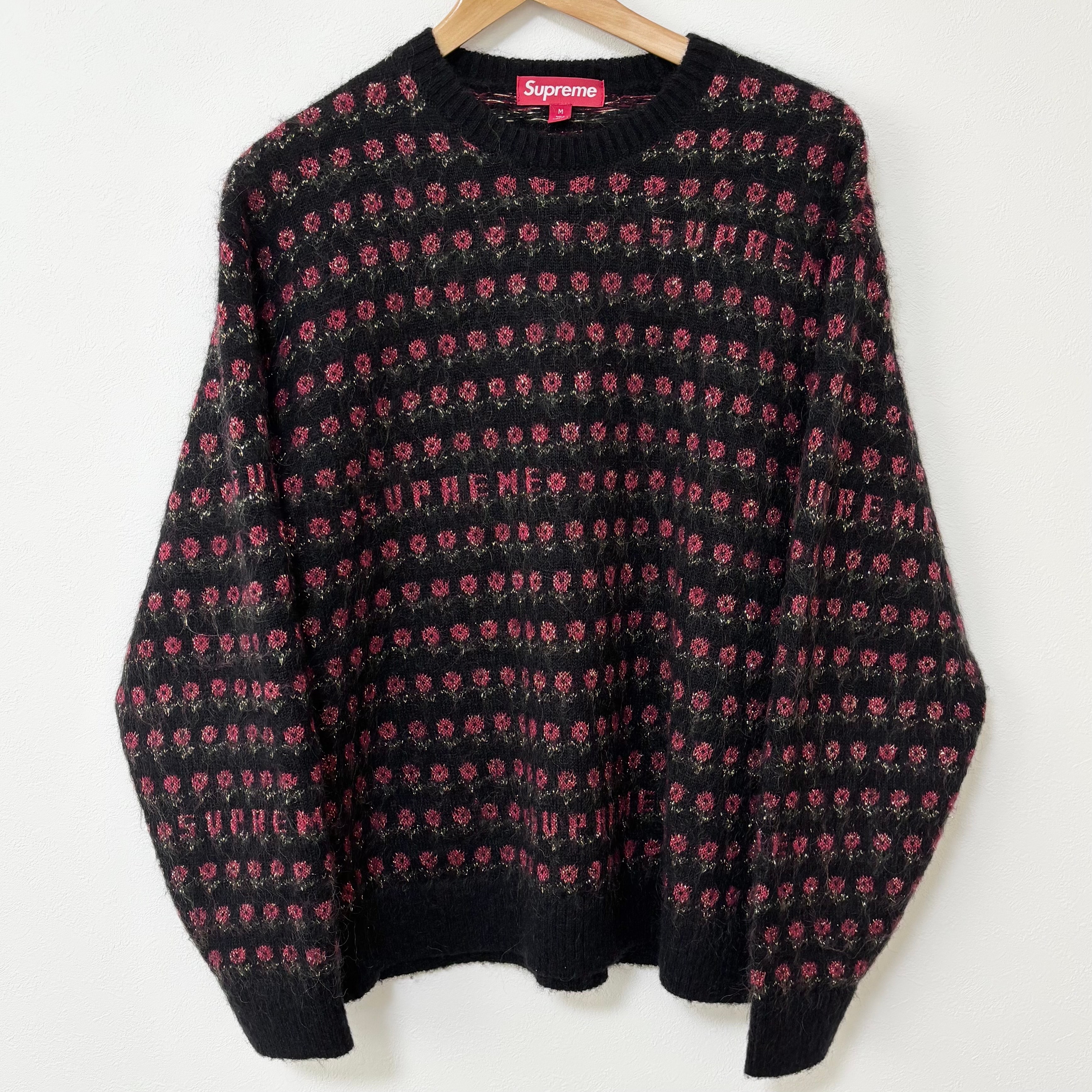 Supreme Flowers Metallic Sweater "Black"