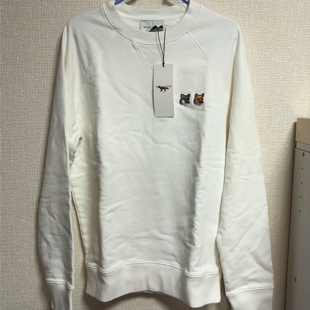 Maison Kitsune Double Fox Head Patch Classic Sweatshirt "Ecru"