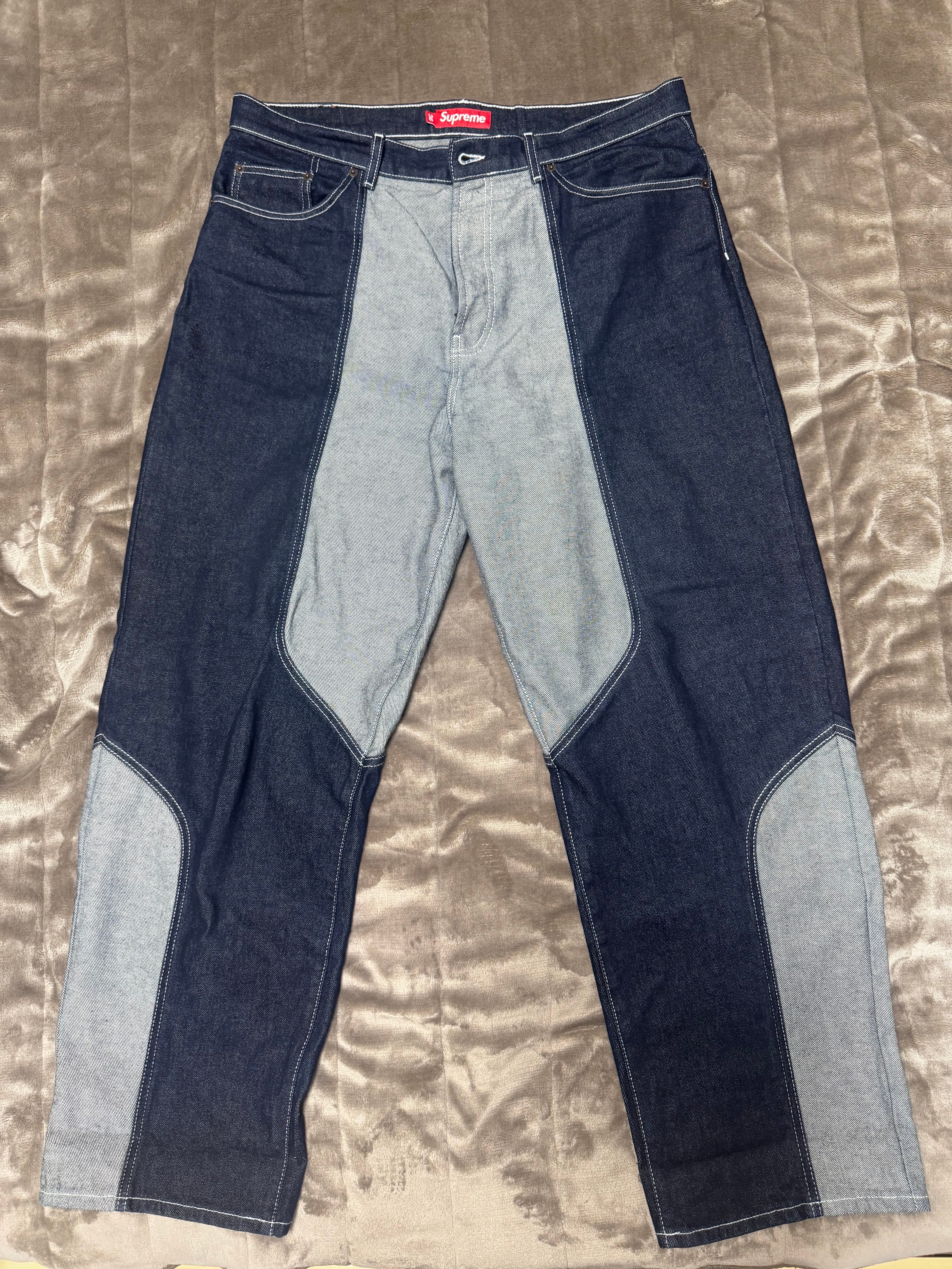 シュプリーム 2 トーン パナルド バギー ジーンズ "ブルー"