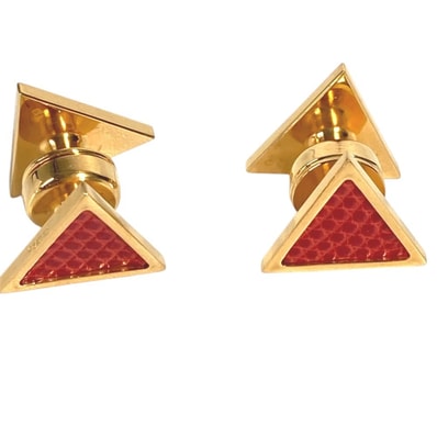 エルメス HERMES トライアングル 三角 アクセサリー ジュエリー カフス メタル レッド