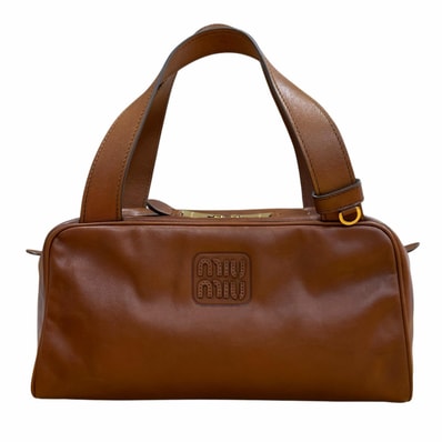 極美品 ミュウミュウ ハンドバッグ ブラウン メンズ