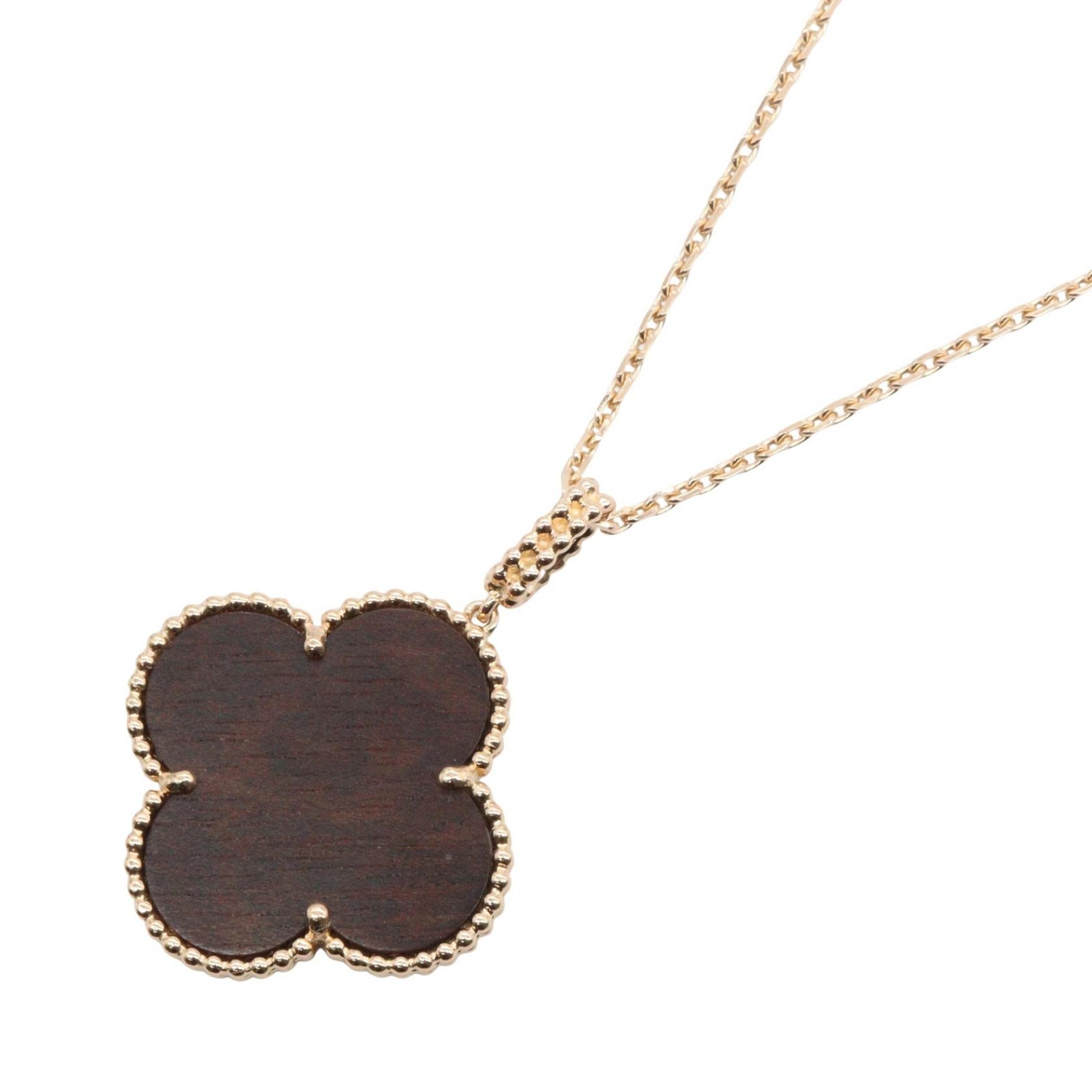 ヴァンクリーフ&アーペル Van Cleef & Arpels マジックアルハンブラ レターウッド ロング ネックレス ネックレス ジュエリー K18PG(ピンクゴールド) レターウッド レディース ゴールド系 / ブラウン系 【中古】
