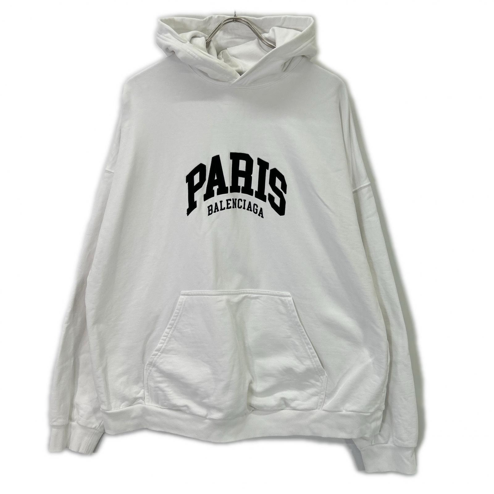 バレンシアガ 674986 PARIS刺繍プルオーバーパーカー 2