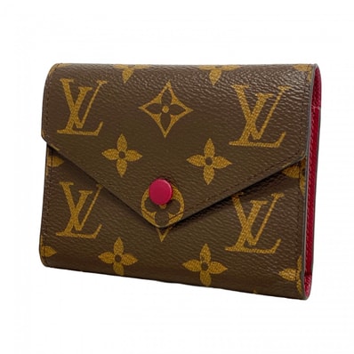 ★SALE【6cd5629】ルイヴィトン 三つ折り財布 モノグラム ポルトフォイユヴィクトリーヌ M41938 フューシャ【中古】レディース