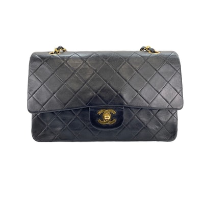 シャネル CHANEL ラムスキン マトラッセ25 ダブルフラップ ショルダーバッグ【中古】