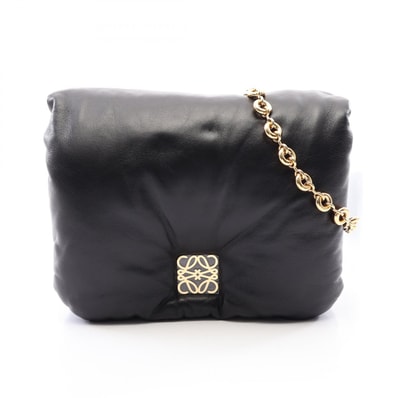 ロエベ LOEWE パファー ゴヤバッグ ショルダーバッグ バッグ レザー レディース ブラック系 【中古】