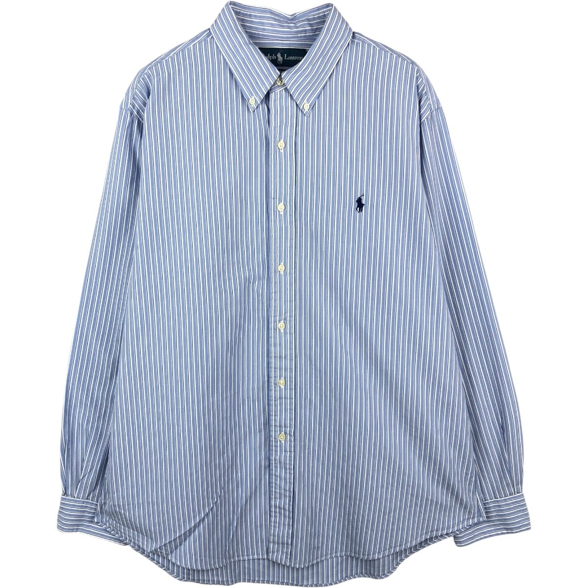 古着 ラルフローレン Ralph Lauren CUSTOM FIT 長袖 ボタンダウンストライプシャツ メンズXL相当/eaa666350