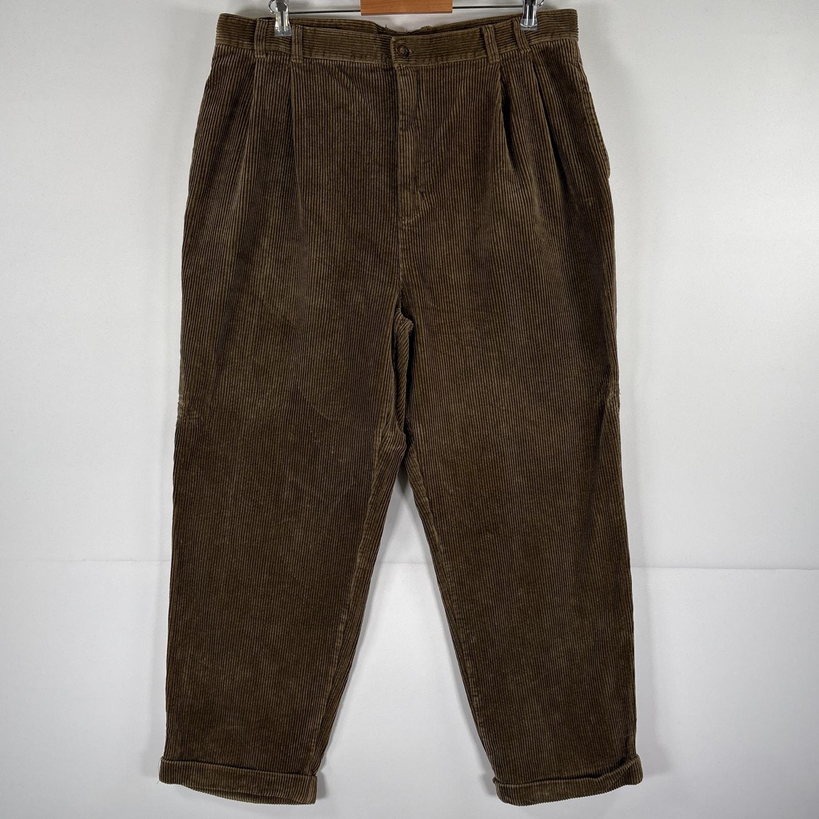 古着 チャップスラルフローレン CHAPS RALPHLAUREN スラックスパンツ コーデュロイ テーパード 太うね 大きいサイズ  ブラウン系 メンズ