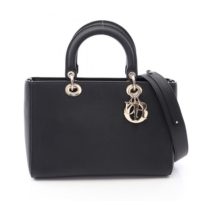 ディオール Dior Lady D-Sire My ABCDior 2WAY ハンドバッグ バッグ レザー レディース ブラック系 【中古】