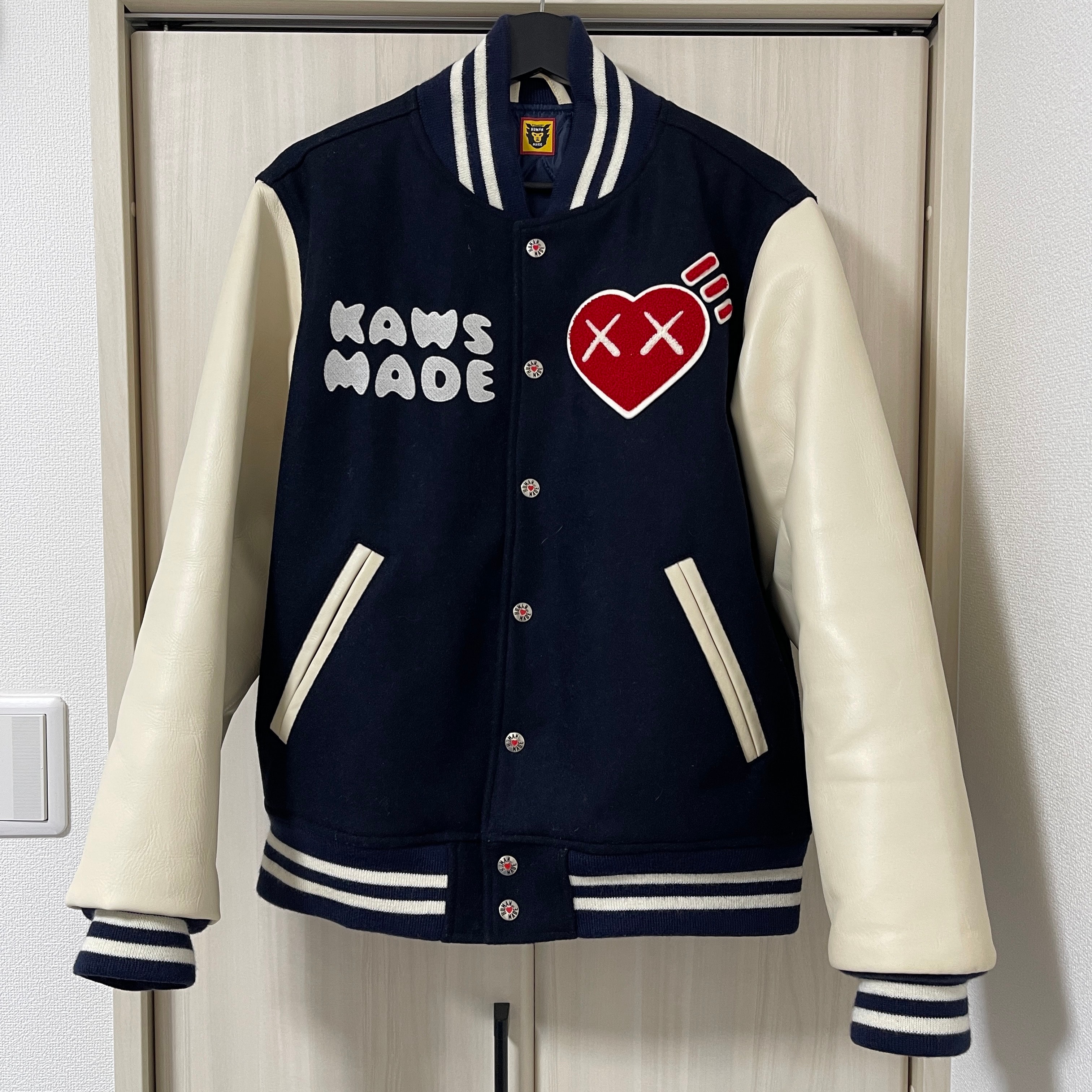 HUMAN MADE x KAWS VARSITY JACKET "Navy"