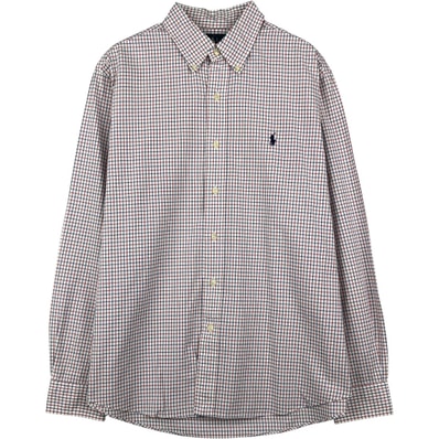 古着 ラルフローレン Ralph Lauren CUSTOM FIT 長袖 ボタンダウンチェックシャツ メンズL相当/eaa609686