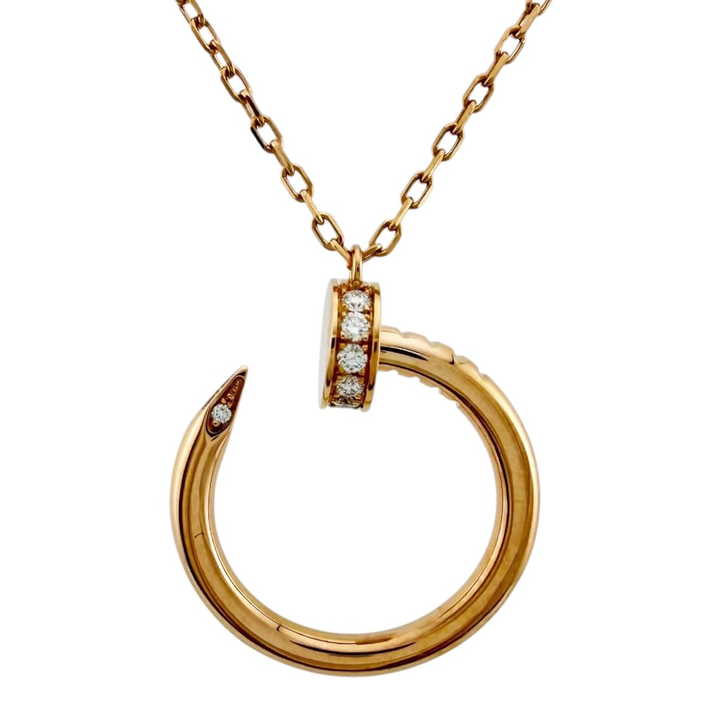 カルティエ ジュストアンクル ネックレス 18金 K18ピンクゴールド ダイヤモンド レディース CARTIER 中古