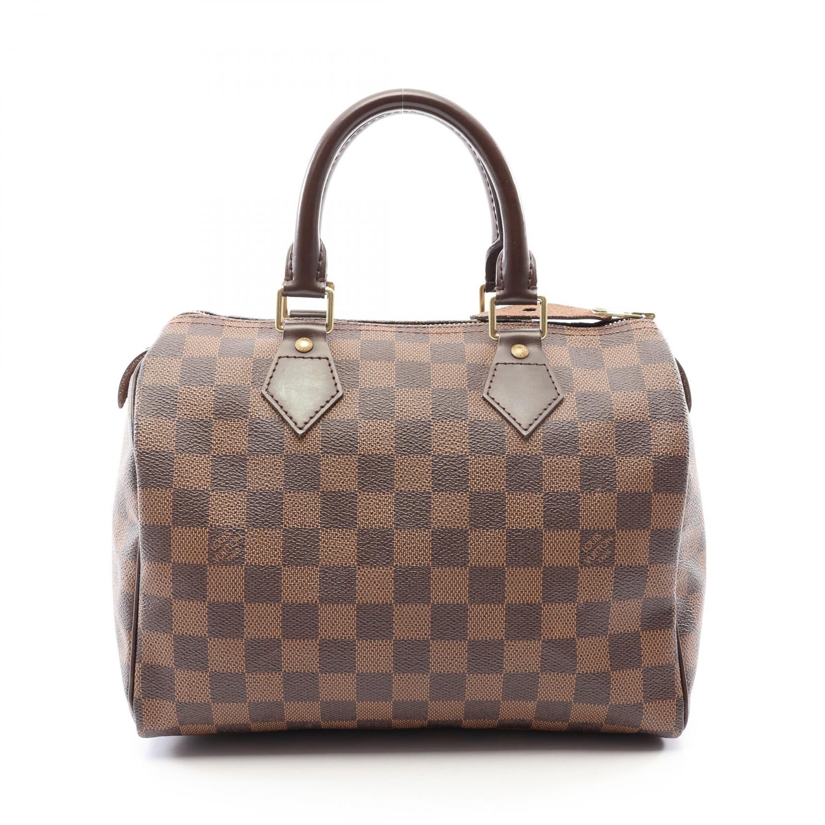 ルイ・ヴィトン LOUIS VUITTON スピーディ25 ハンドバッグ バッグ PVCコーティングキャンバス レザー ダミエ エベヌ レディース ブラウン系 N41532 【中古】