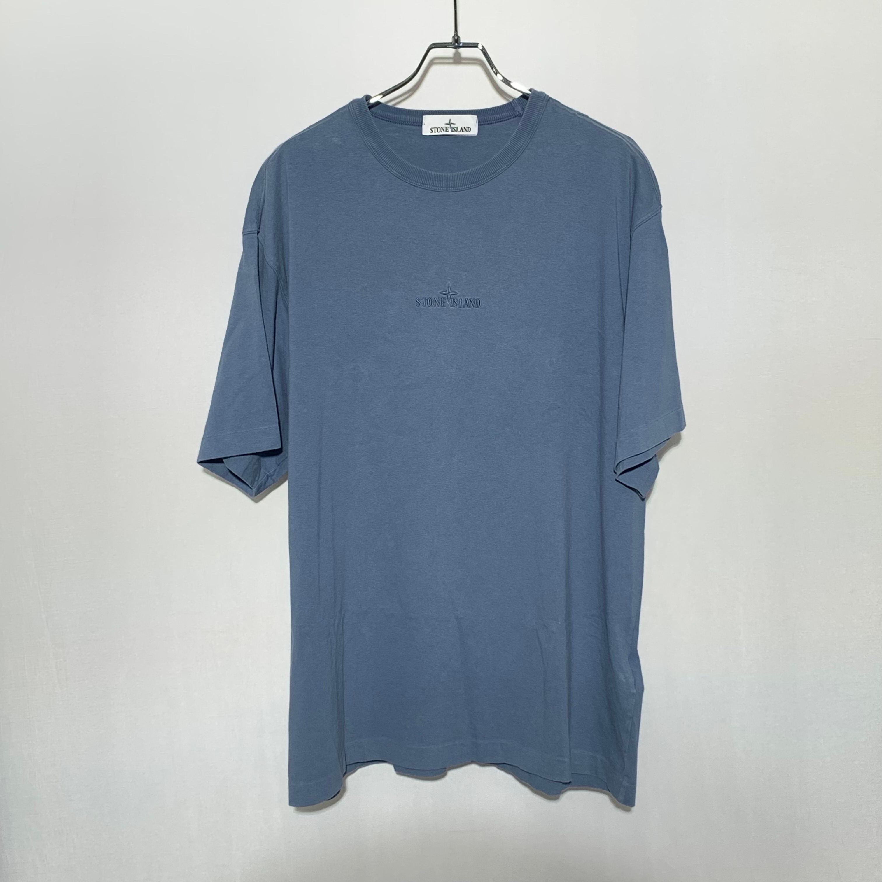 STONE ISLAND embroidery logo Tee Blue