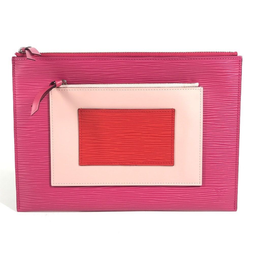 ルイヴィトン LOUIS VUITTON ポシェット プラット M62253 エピ カバン セカンドバッグ ポーチ クラッチバッグ エピレザー コクリコ ピンク 美品